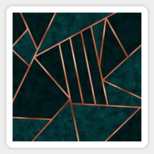 Geometric Teal and Copper Tiles Sticker